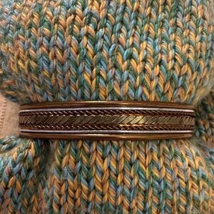 Silver and Copper Tone Braided Bracelet